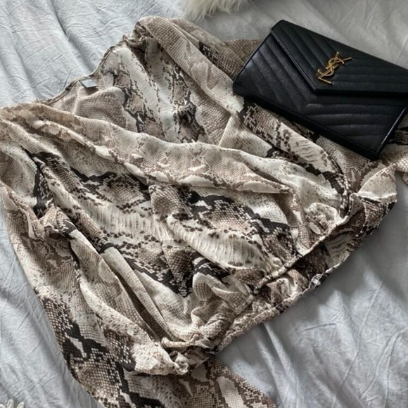 SHEIN snakeskin wrap front sheer blouse - Picture 4 of 4